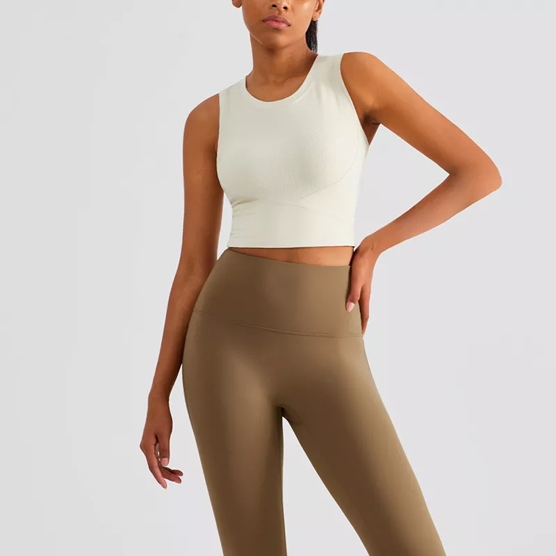 Integrated Tight Fitting Racerback Vest Yoga Top