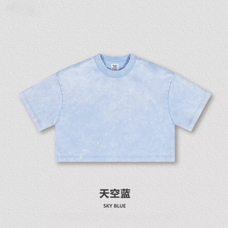 Washed Vintage Short-Sleeve Daily Women's T-shirt