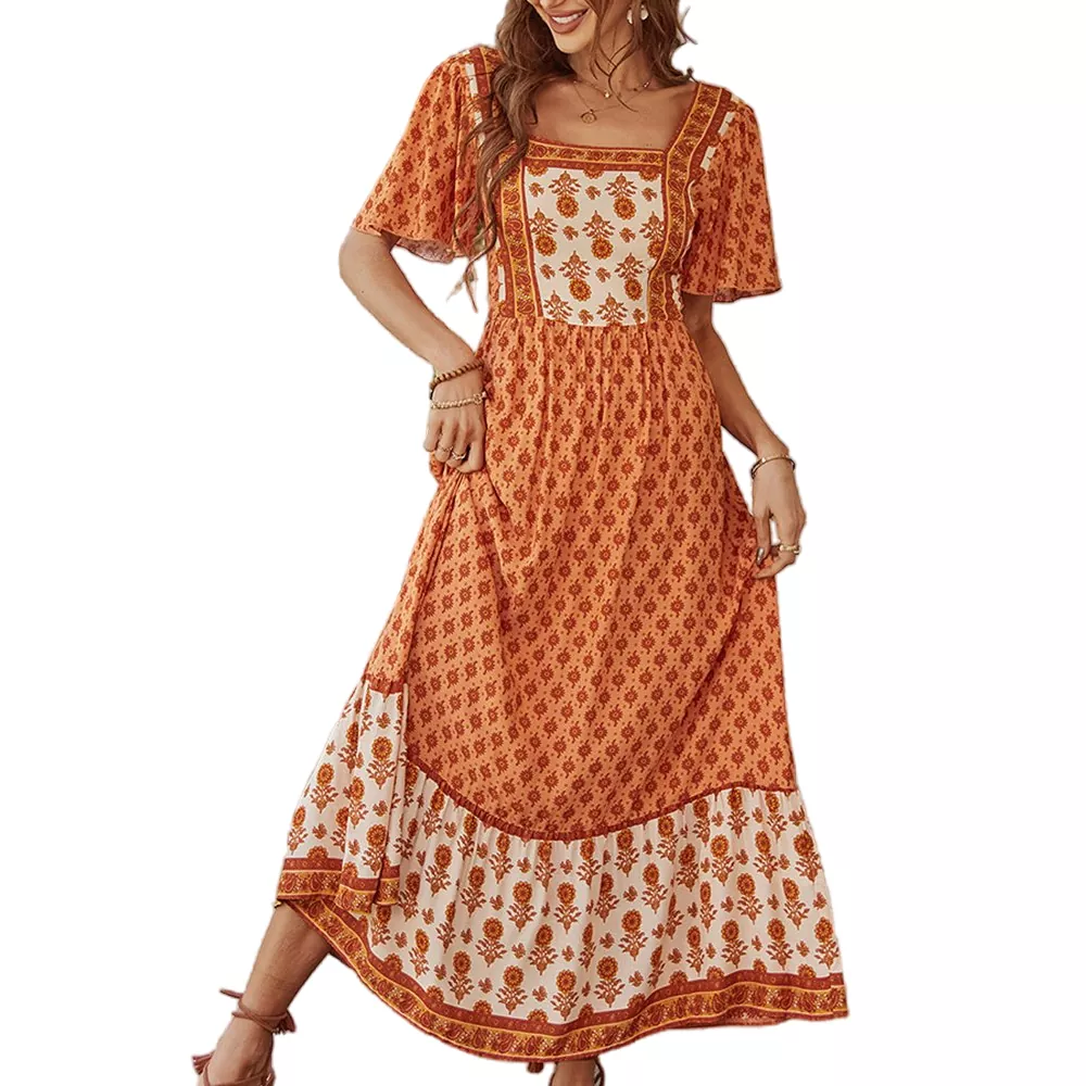 Floral Print Maxi Vacation Style Maxi Dress
