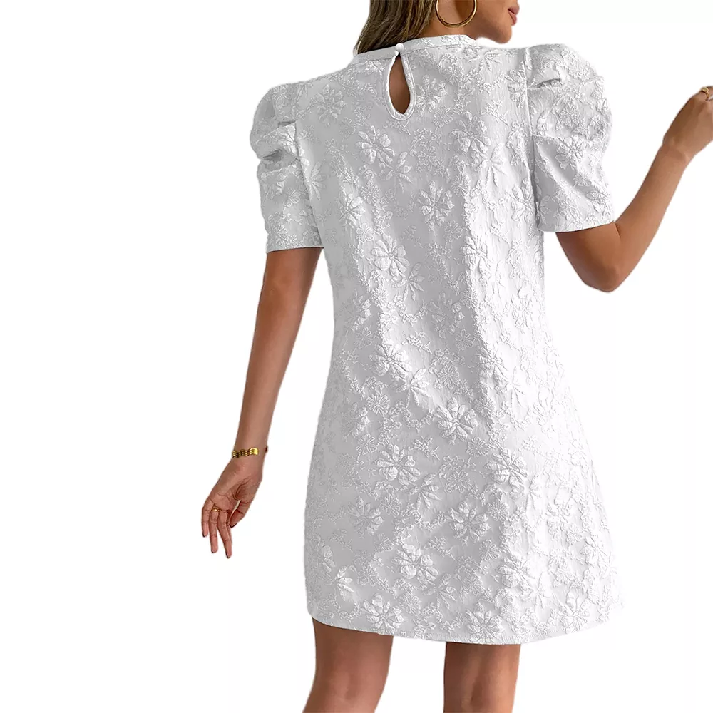 Floral Puff Sleeve Women Casual Elegant Mini Dress