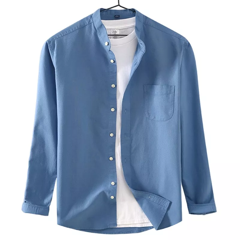 New Men's Cotton Casual Long Sleeve Shirt