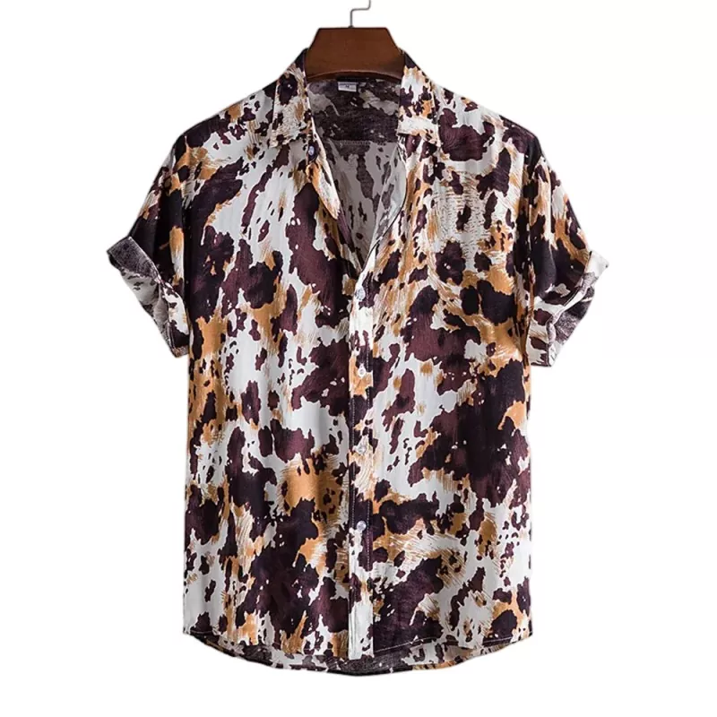 Printed Fashionable Men's Short Sleeve Shirt