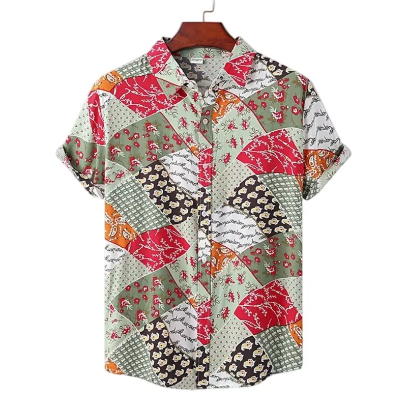 Printed Fashionable Men's Short Sleeve Shirt