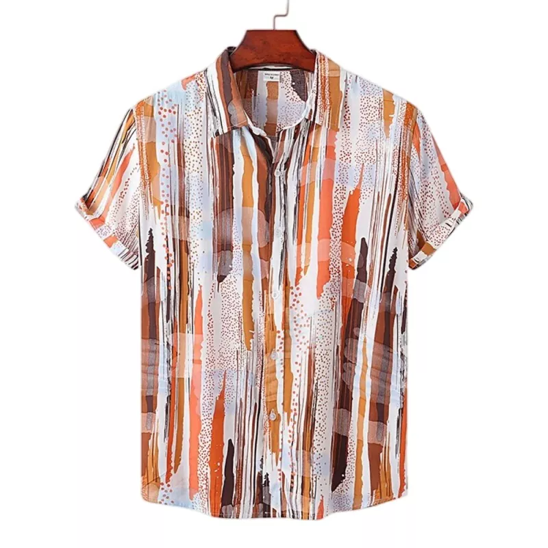 Printed Fashionable Men's Short Sleeve Shirt